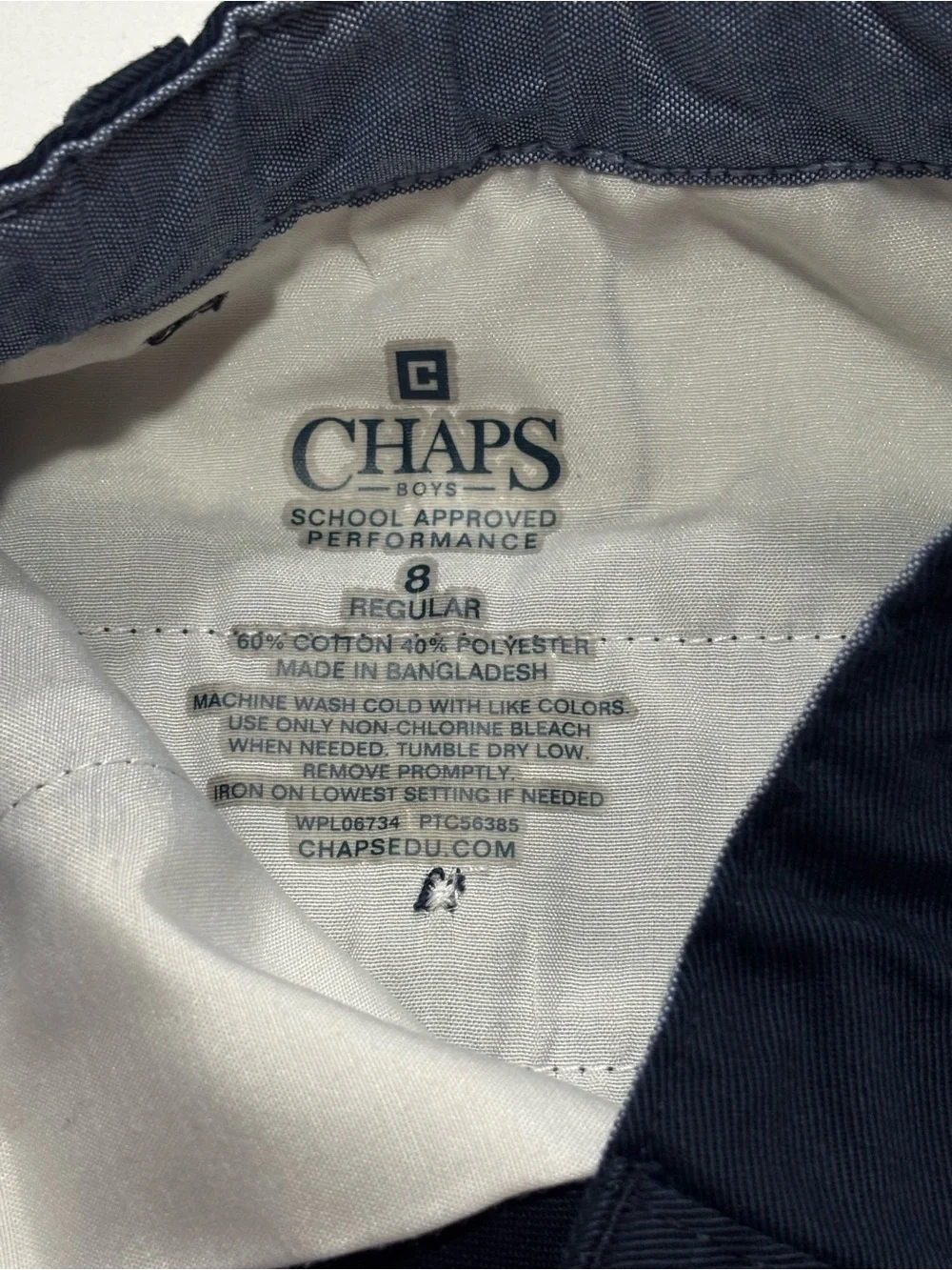 Chaps Kids Navy Big Boys Flat front Adjustable Chino Shorts Girls Unisex Size 8